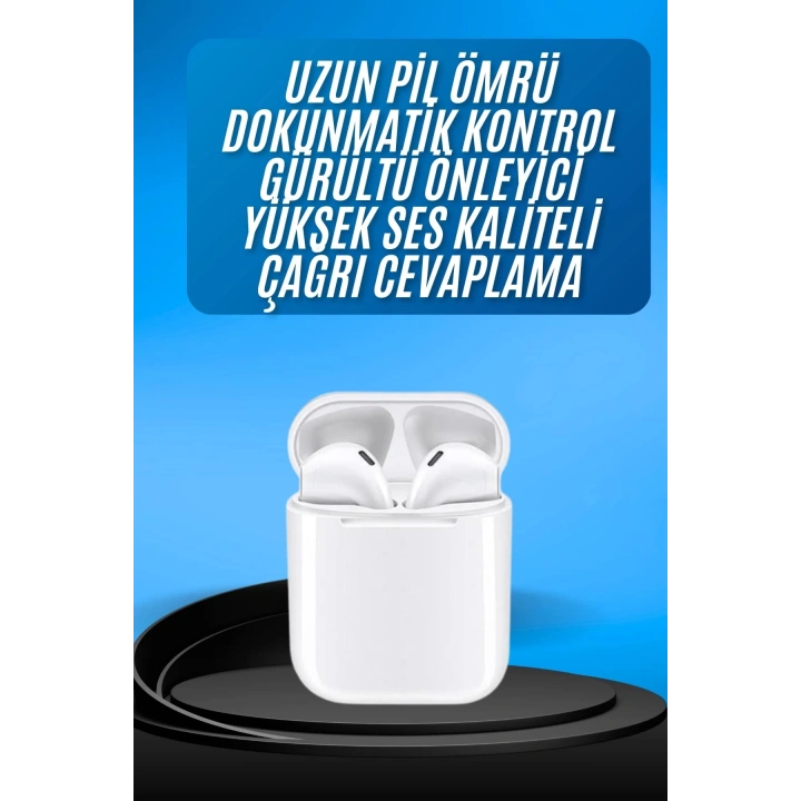 Kablosuz Bluetooth Kulaklık Yeni Nesil Android ve İOS Uyumlu Kulaklık Beyaz