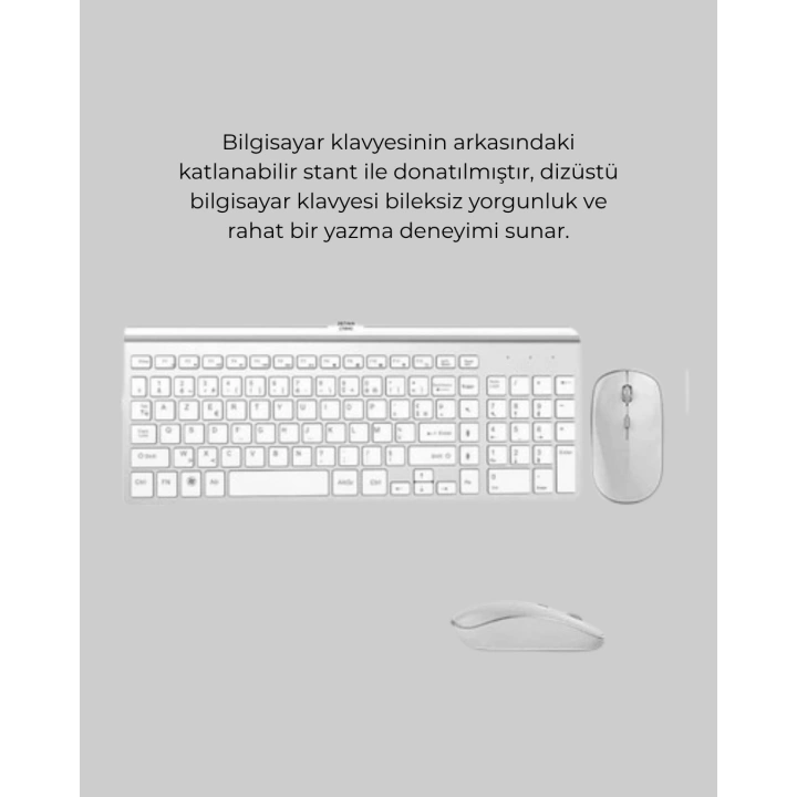 Kablosuz Klavye ve Mouse Seti - Ergonomik Tasarım, Sessiz Kullanım, Geniş Uyumluluk