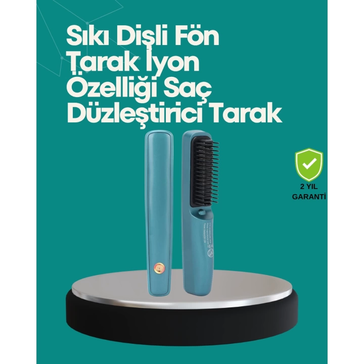 Kablosuz Saç Düzleştirici Tarak – 2600 mAh Şarjlı Model