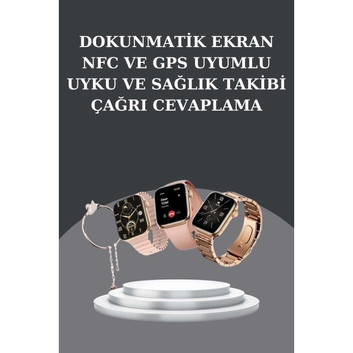 Kadınlara Özel Bileklik Hediyeli Akıllı Saat ve Dijital Göstergeli ANC Özellikli Bluetooth Kulaklık