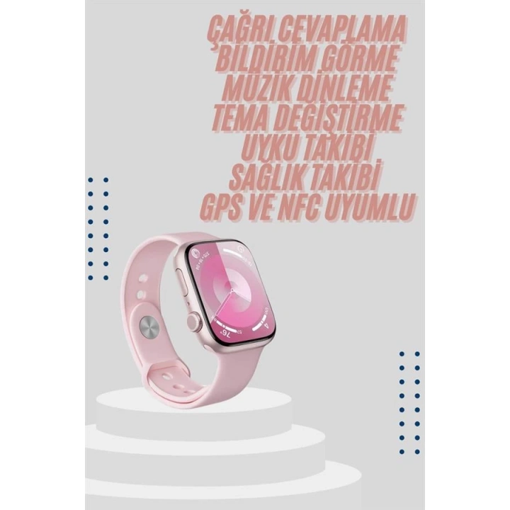Kadınlara Özel Yeni Nesil Pembe Amoled Ekran Ultra Akıllı Saat 49MM