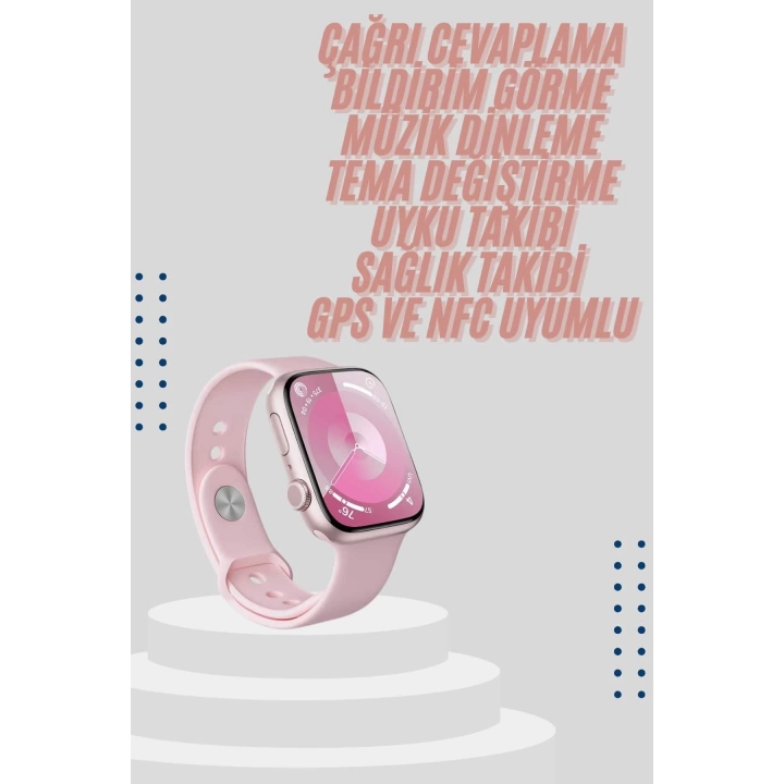 Kadınlara Özel Yeni Nesil Pembe Amoled Ekran Ultra Akıllı Saat 49MM