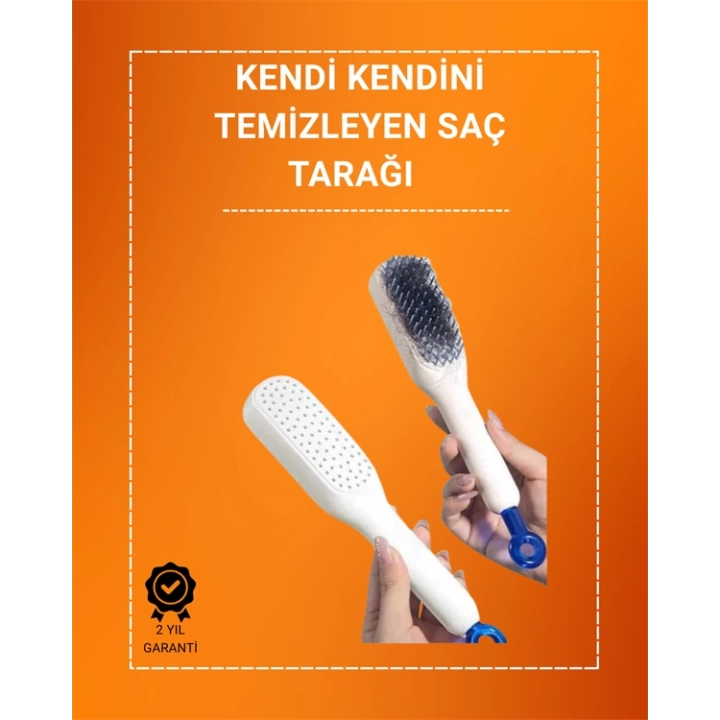 Kafa Derisi Masajlı Saç Tarağı – Kendini Temizleyen, Anti-Statik