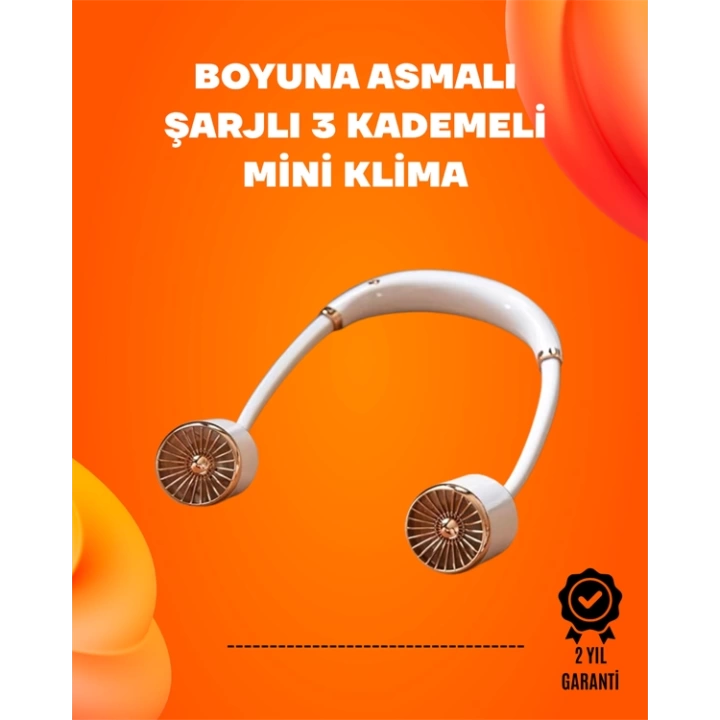 Katlanabilir Asılabilir Fan | USB Şarjlı, 3 Vitesli Sessiz Mini Fan