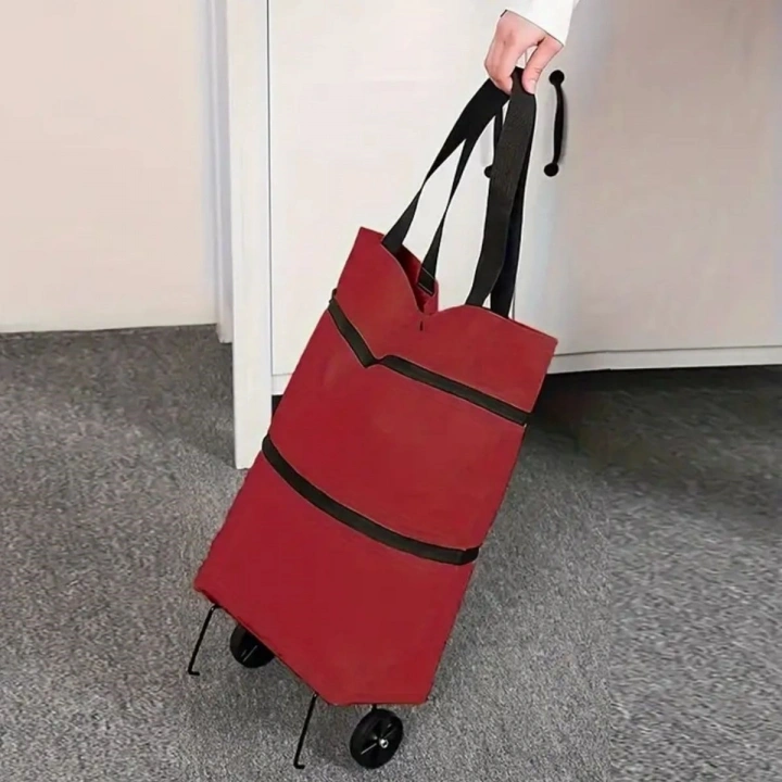 Katlanabilir Tekerlekli Market Çantası,Çok Amaçlı Pazar Arabası,Portatif Alışveriş Bez Torbası