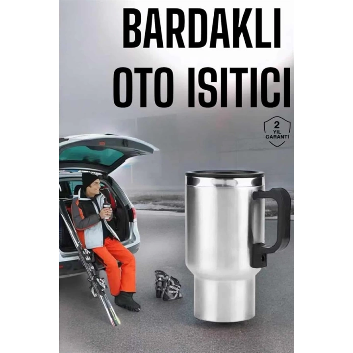 Kettle Kapaklı Araç İçi Termos Tüm Arabalara Uyumlu Çakmaklık Girişli Su Isıtıcı Bardak