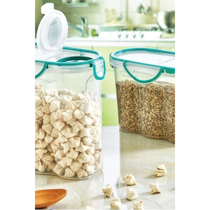 Kilitli Kapaklı Contalı Hava,Su Sıvı Geçirmez 1,2 Litre Erzak Saklama Kabı-SA580