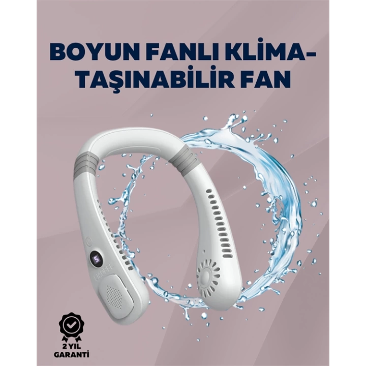 Kişisel Klima Fanı | 360° Dairesel Hava Akışı, Bladeless Tasarım, 5 Rüzgar Hızı, Taşınabilir ve Sessiz