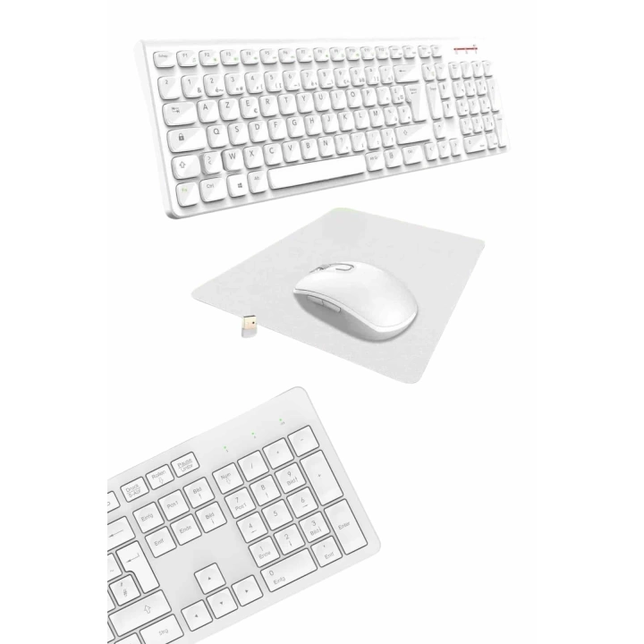 Klavye Mouse Seti Sessiz Kablosuz Türkçe TV  PC Uyumlu