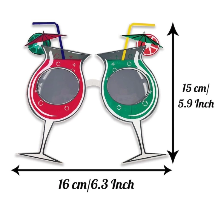 Kokteyl Temalı Hawaii Yaz Partisi Gözlüğü 15x16 Cm