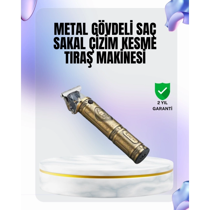 Kompakt Tasarımlı, Güçlü Motorlu Saç sakal Kesme Makinesi ve 4 Kılavuz Tarak