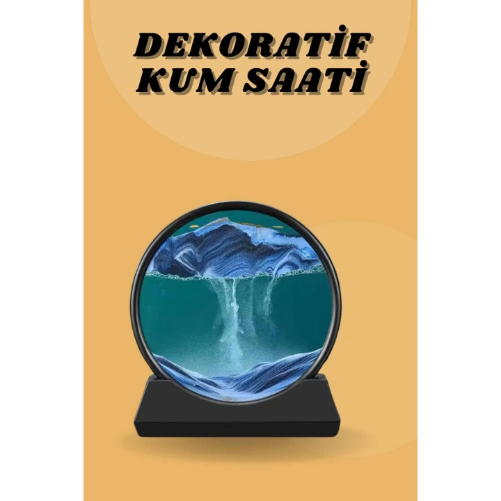 Kum Saati Yuvarlak Şık Kum Tablosu Dekoratif Kum Sulu Kum Saati