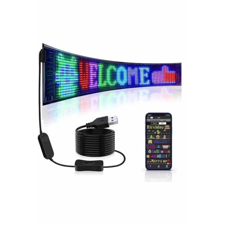 Led Ekran Matrix Panel En Büyük Boy 16X96 Araba Yazısı 19.2x89.8 cm
