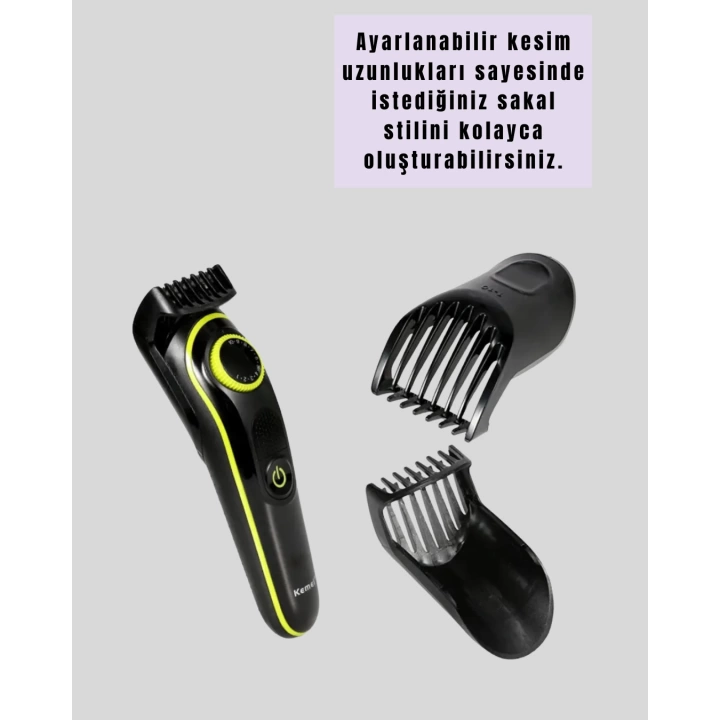 LED Ekranlı Şarjlı Saç ve Sakal Kesme Makinesi Erkek Bakım Cihazı Çok Başlıklı Set