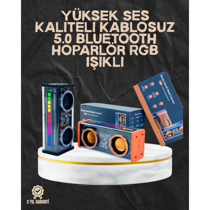 LED Işıklı Taşınabilir Bluetooth Hoparlör – Canlı Ses ve Şık Tasarım