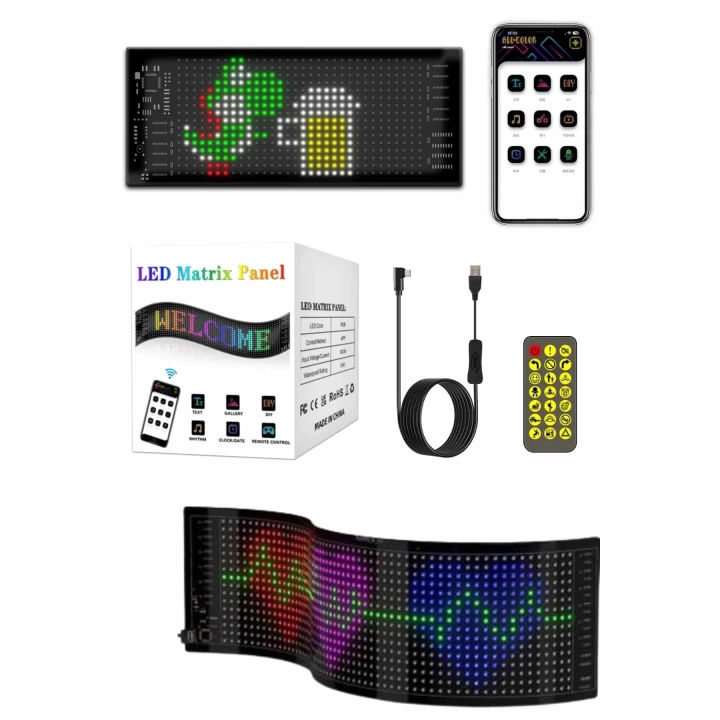 Led Panel 16*64 Led Uzaktan Kumandalı Telefon Kontrollü LED Ekran