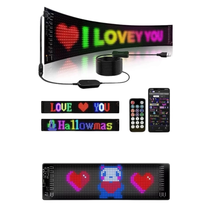Matrix Led 16x192 Cama Yapışan Telefon Kontrollü Panel Dijital Ekran Kumandalı