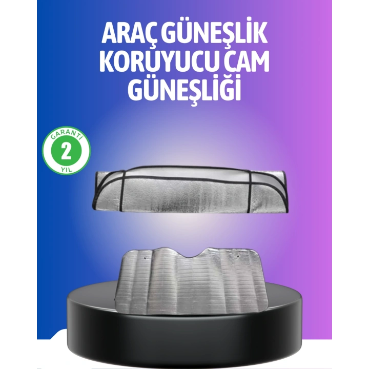 Metalize Reflektör Yüzeyli UV Koruyucu Araç Güneşliği – Serin ve Güvenli Sürüşler İçin