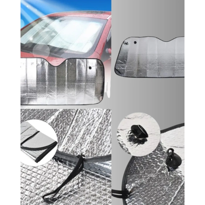 Metalize Reflektör Yüzeyli UV Koruyucu Araç Güneşliği – Serin ve Güvenli Sürüşler İçin