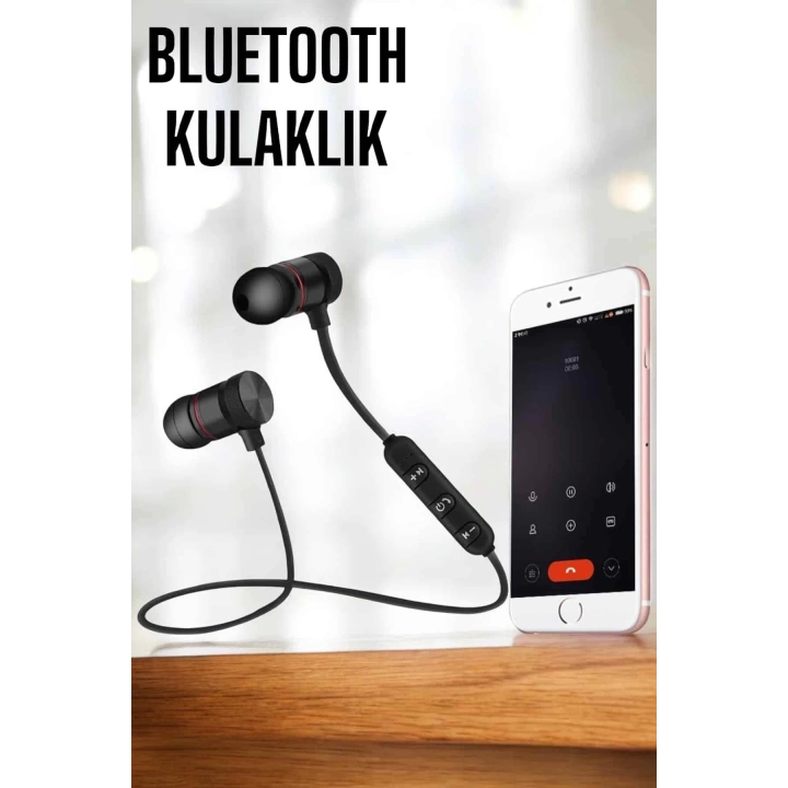 Mikrofonlu Kablosuz Sport Kulak İçi Mıknatıslı Kulaklık