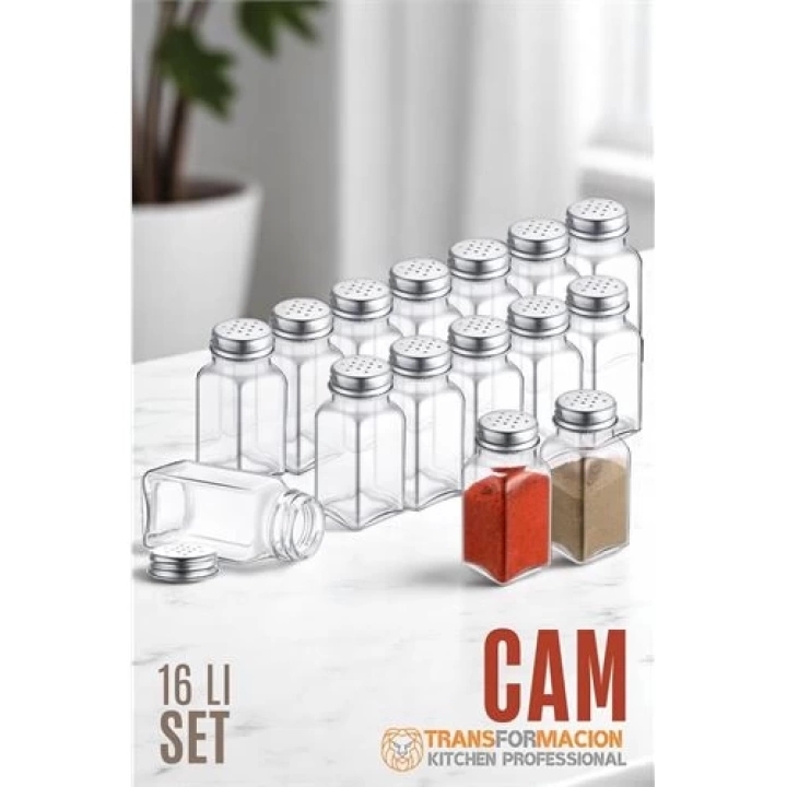 Modacar Cam Tuzluk Biberlik Karabiberlik 16 lı SET