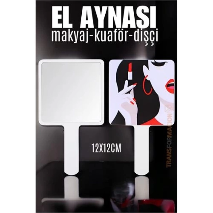 Modacar El Aynası Makyaj Aynası Kuaför Dişçi Güzellik Merkezi Aynası BEYAZ