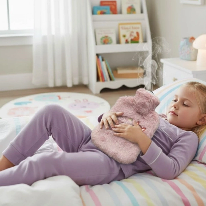 Mutlu Robot Hayvan Figürlü Pembe Peluş Sıcak Su Torbası 1 Lt – Yumuşak Kılıf, Uzun Süre Sıcak Tutan Termal Su Torbası