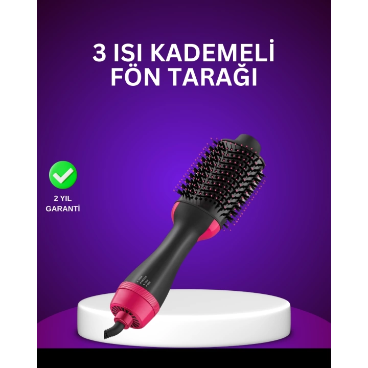Negatif İyon Teknolojili Saç Kurutma ve Şekillendirme Fırçası