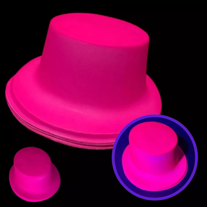 Neon Partisi Pembe Renk Plastik Fötr Şapka