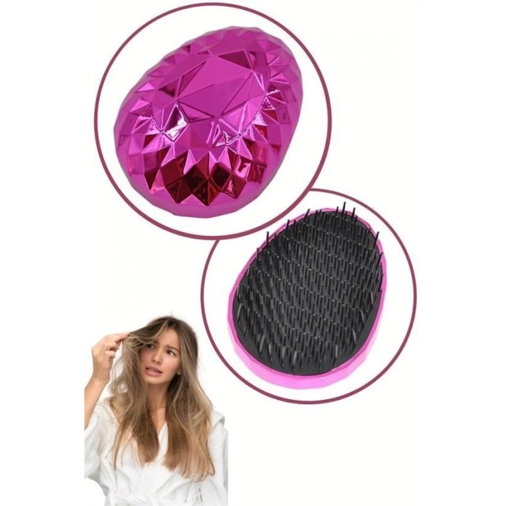 Neon Pembe Düzleştirici Tarak Geniş AralıklıHer Saç Tipine Uygun Fırçalı Saç Düzleştirici