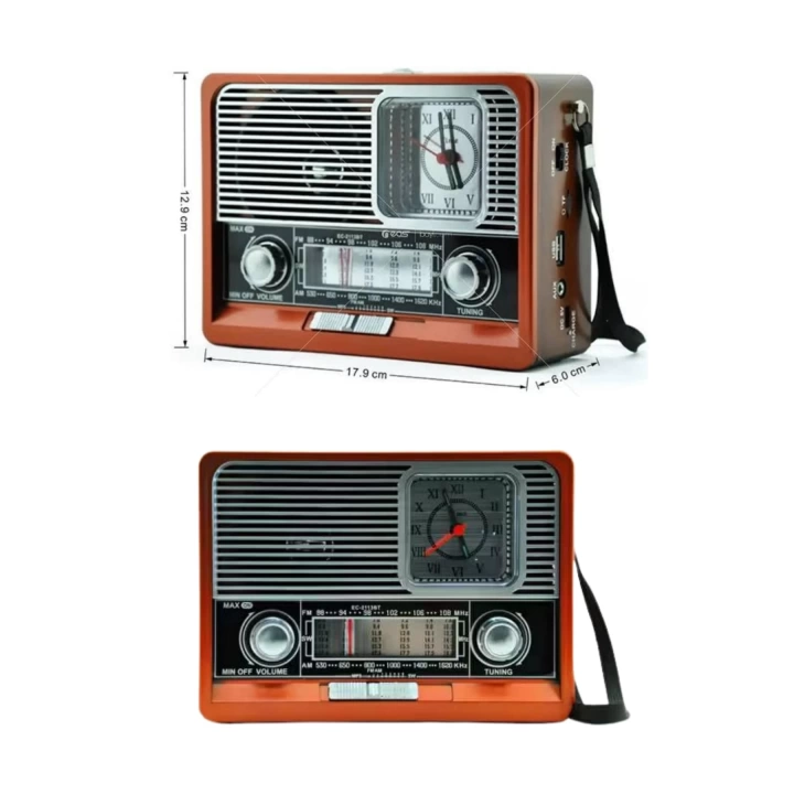 Nostaljik Vintage Radyo Taşınabilir Bluetooth Bağlantılı Hoparlör Radyo
