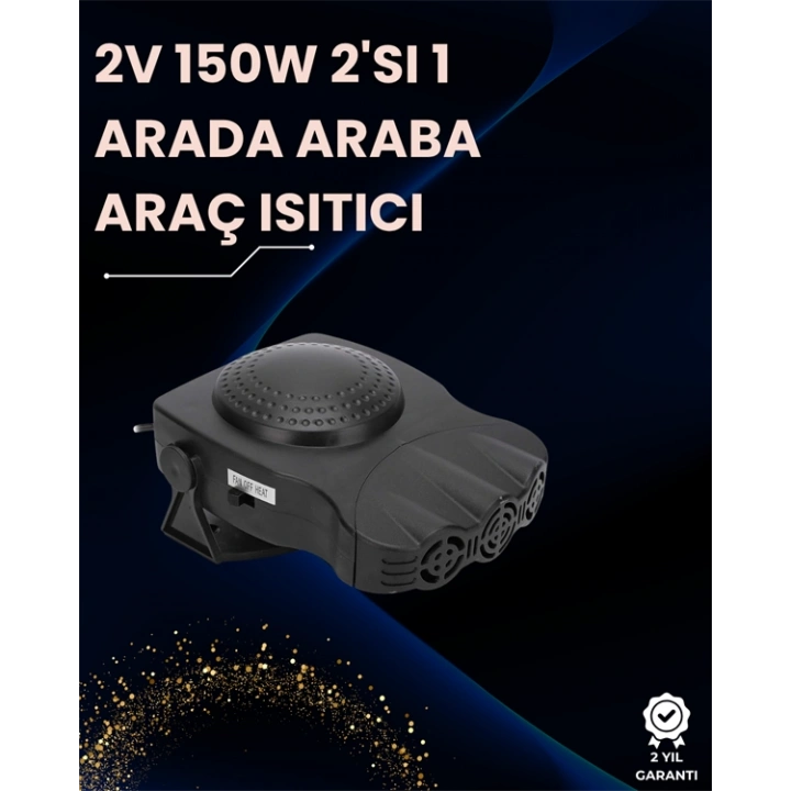 Ön Cam Buz Çözücü ve Fan | 12V Araç İçi Isıtıcı, Full Havalandırmalı, ABS Gövdeli