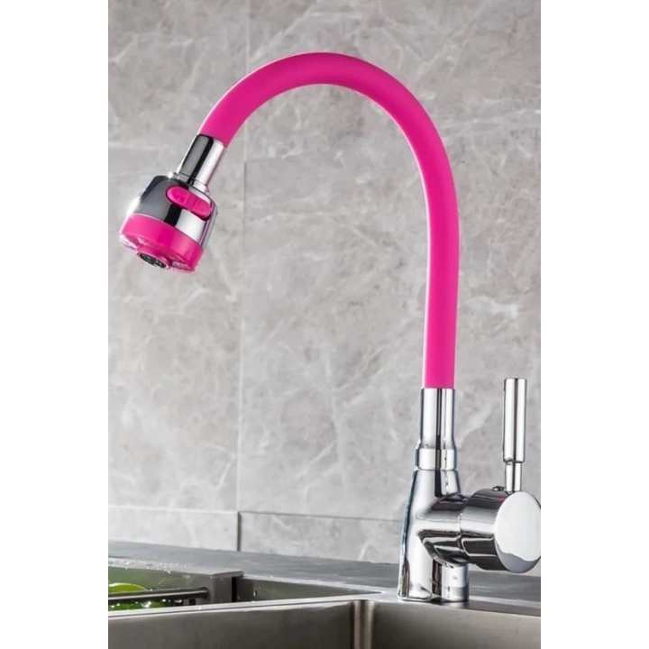 Oynar Başlıklı Tasarruflu Kubar Musluk Borusu ve Başlığı  Pembe