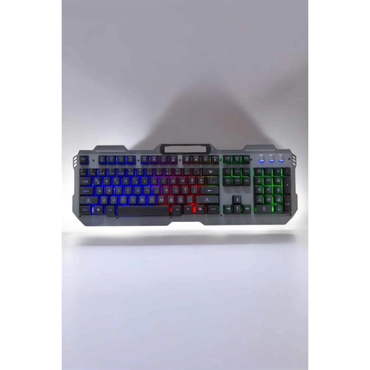 Oyuncu Klavyesi Q Klavye RGB Işıklı Mouse Hediyeli