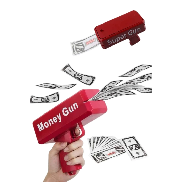 Para Dolar Atma Makinası Super Money Gun Para Saçma Fırlatma Tabancası