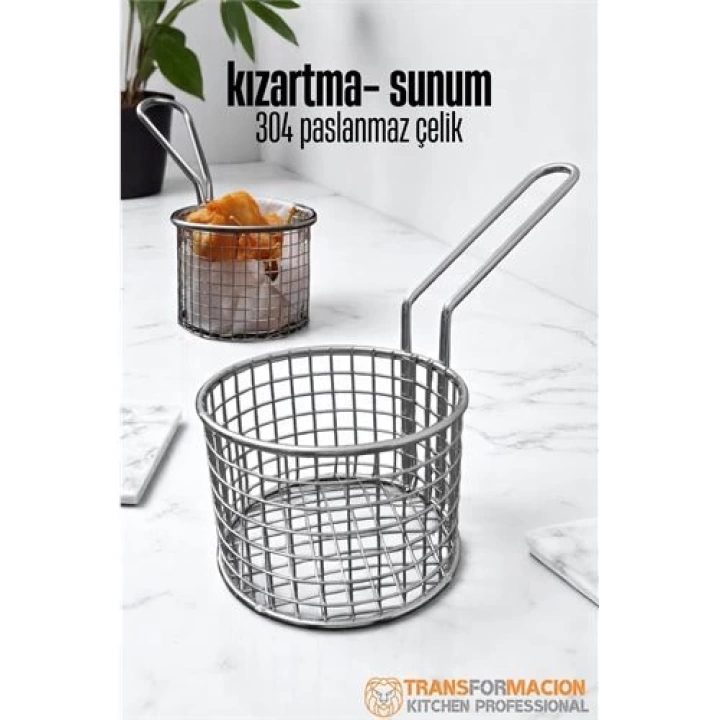 Patates Kızartma Süzgeci - Sunum Süzgeci 304 Paslanmaz Çelik
