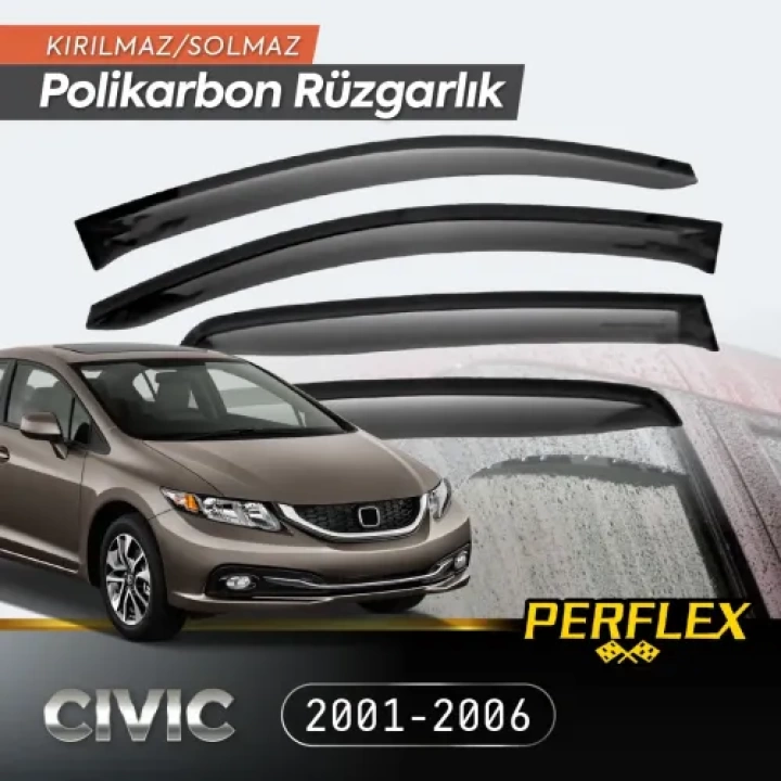 Perflex Polikarbon Kırılmaz Rüzgarlık V2 Mugen Honda Civic 2012-2016