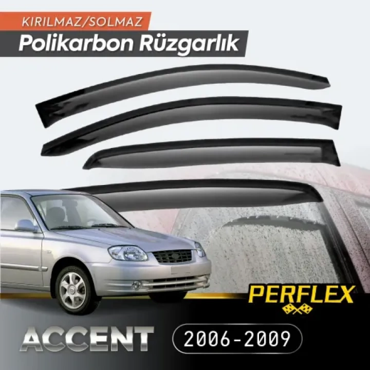 Perflex Polikarbon Kırılmaz Rüzgarlık V2 Mugen Hyundai Accent 2006-2009