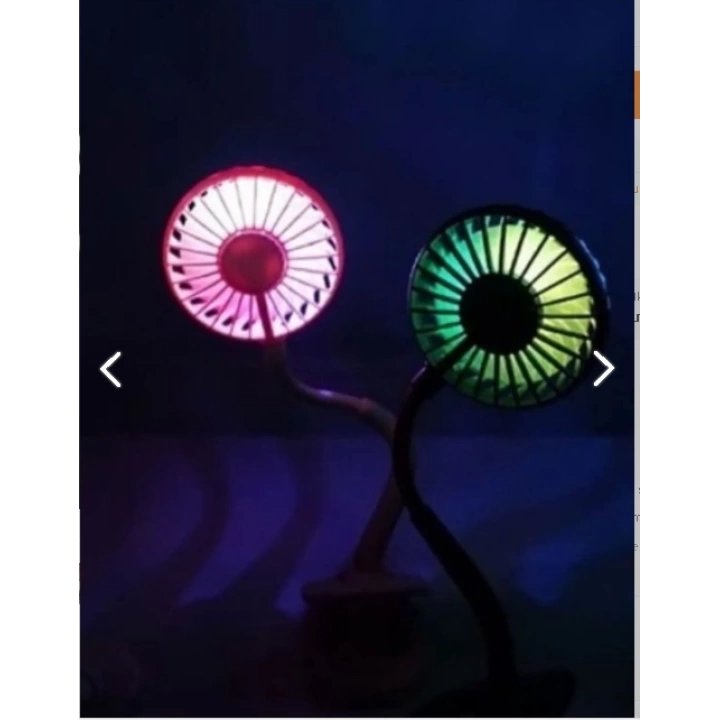 Portatif Işıklı Mini Klipsli Fan