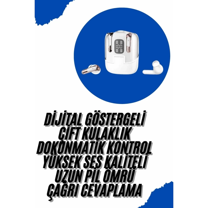 Profesyonel Dijital Göstergeli Düşük Gecikme Bluetooth Kulaklık Çift Kulaklık
