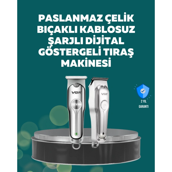 Profesyonel Saç ve Sakal Kesme Makinesi – Şarjlı, Sessiz Motor, Ayarlanabilir Tarak