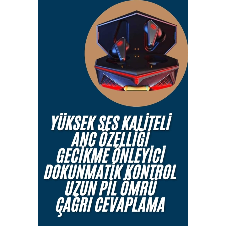 Profesyonel TWS Işıklı Kablosuz Bluetooth Kulaklık Oyuncu Kulaklığı