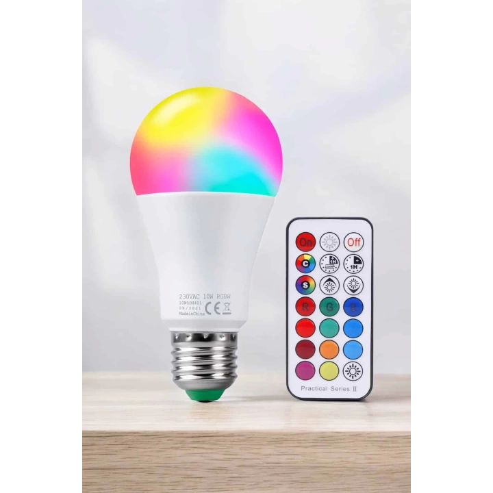 Renk Değiştirebilen RGB Işıklı Led Ampul A+Enerji 15 Watt Led Işık
