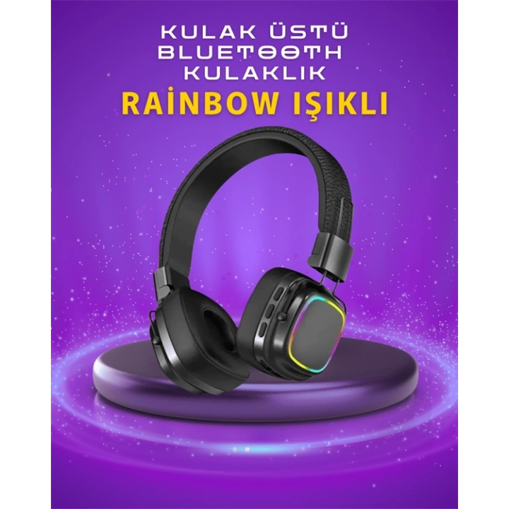 Renkli Işık Efektli Bluetooth 5.3 Müzik Kulaklığı