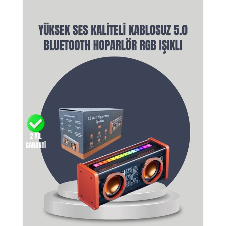 Renkli Işık Efektli Mini Bluetooth Hoparlör – Yüksek Ses Kalitesi ve Kolay Taşıma