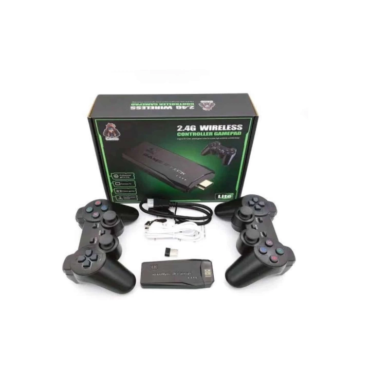 Retro Oyunlar 4k Game Stick 2.4g Kablosuz Çift Kol 3500 Oyun Atari