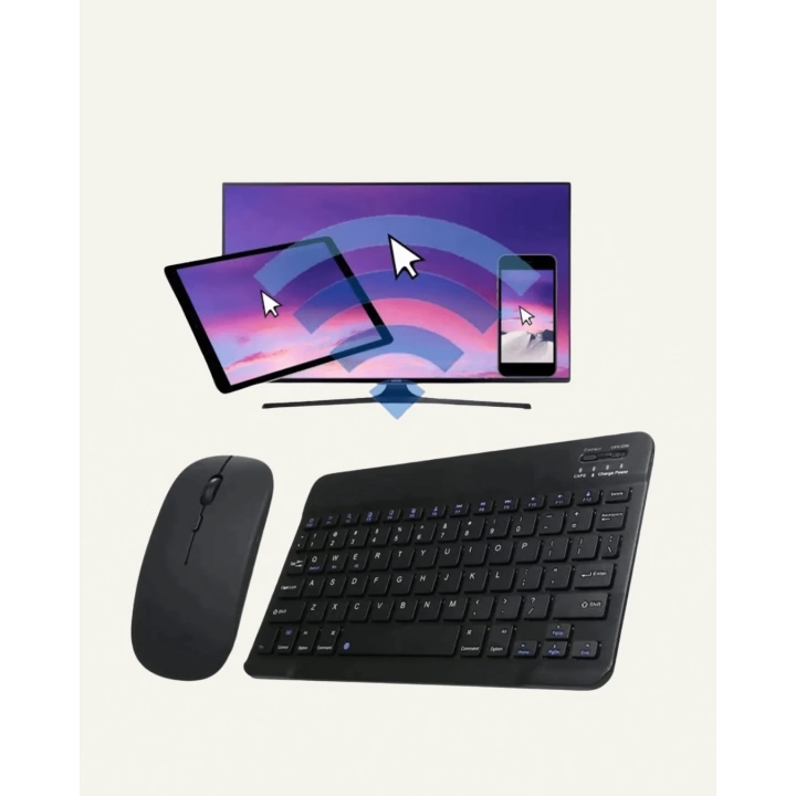 RGB Aydınlatmalı Şarjlı Kablosuz Klavye ve Mouse Seti – Modern ve Kompakt Tasarım