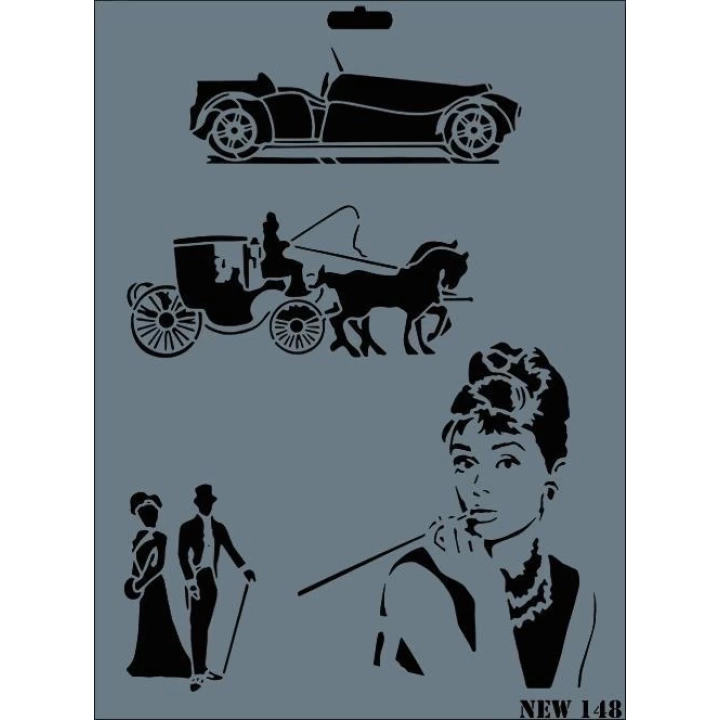 Rich New Seri N-148 Stencil 35x25 cm