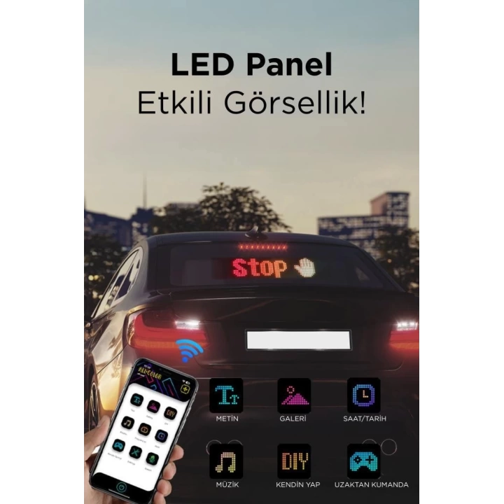 Rp1259 Led Matrix Panel 16x96cm Telefon Kontrollü Kayar Led Animasyon Aydınlatma