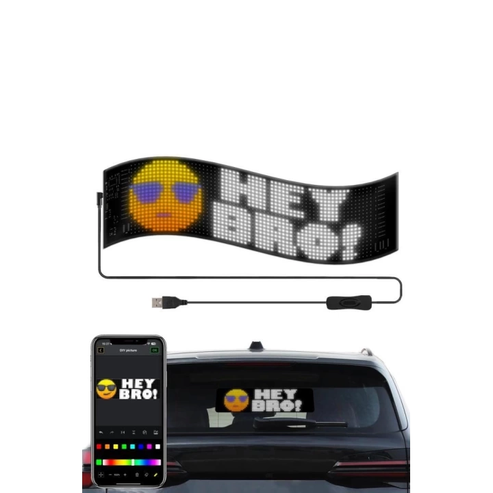 Rp937 Led Matrix Panel 16x64cm Telefon Kontrollü Kayar Led Animasyon Aydınlatma